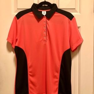 Women's Golf Shirt, Daily Sports, Coral & Black Accents, XL New!!!